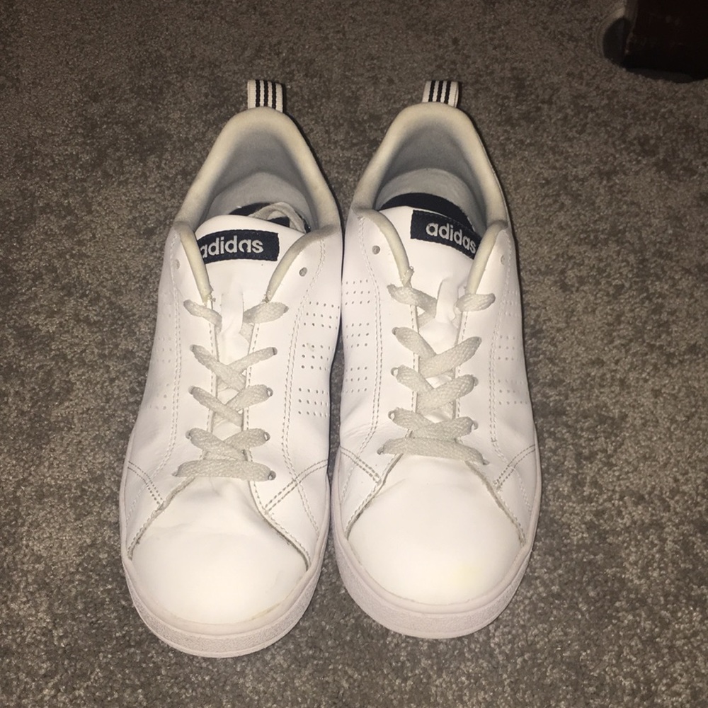 Adidas white shoes.